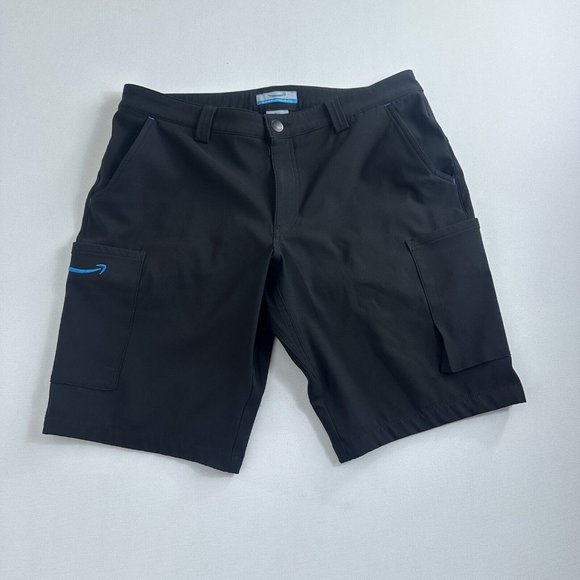 Amazon Shorts Mens Large Black Cargo Shipping Work Lightweight Used - Picture 1 of 7